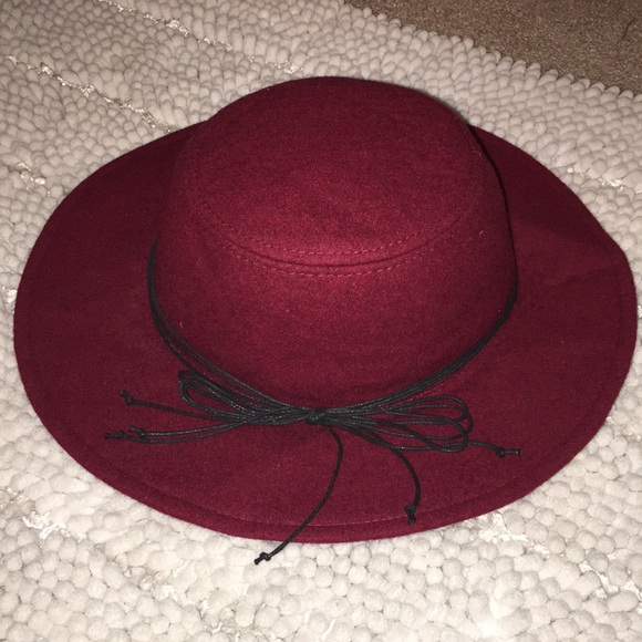 Nicole Marciano wide brim maroon hat - Picture 1 of 3